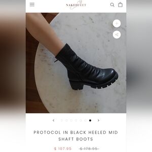 Naked Feet Sleek Black Heeled Boots